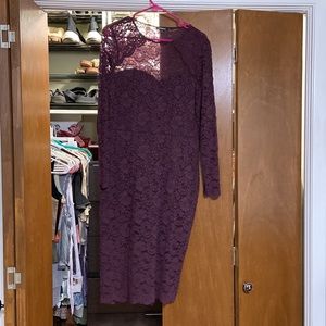 Beautiful deep purple lace dress! Only worn once!